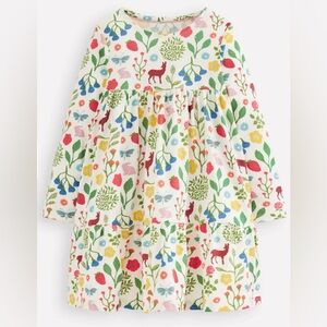 *New* Mini Boden Woodland Long Sleeve Twirly Dress Girls Size 7-8